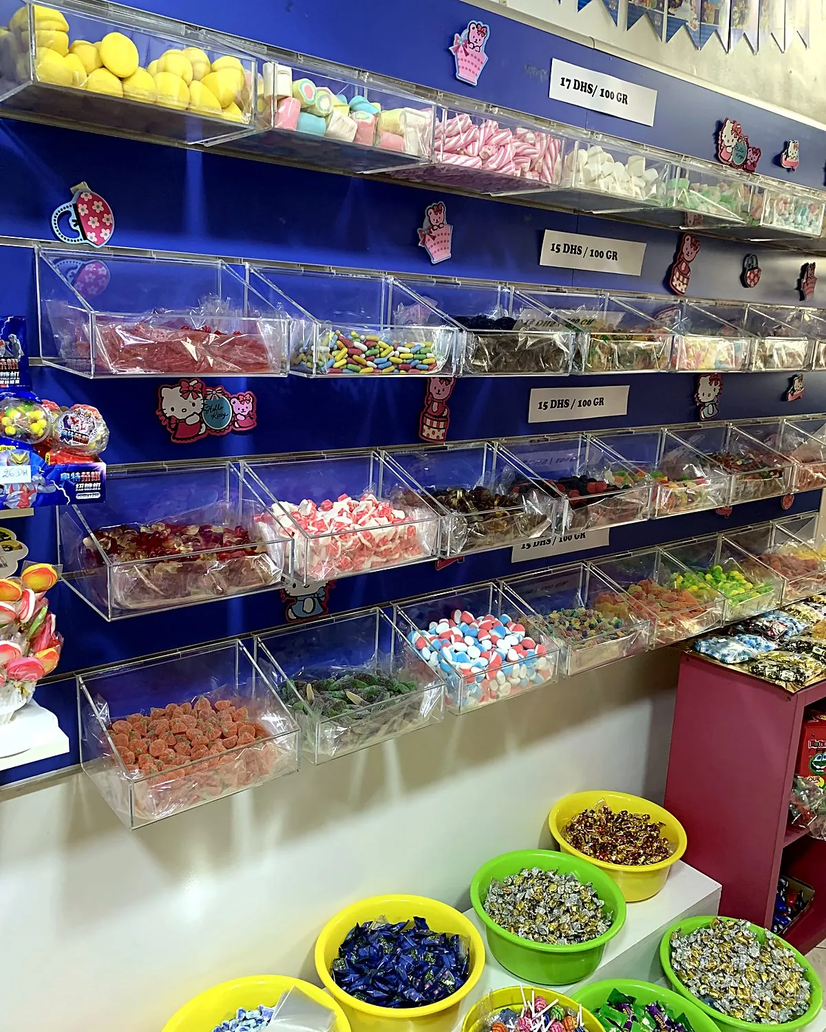 Le mur du bar à bonbons